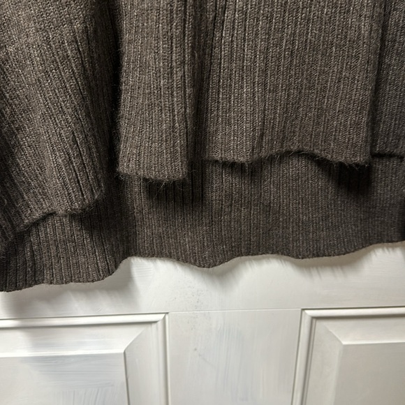 3X dark brown super soft wide collared neck short sleeved sweater - Picture 3 of 6